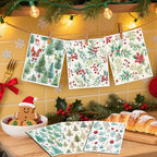 Christmas Swedish Dishcloths for Kitchen - 6PCS Christmas Forest Swedish Cloths for Washing Dishes, Santa Reusable Dish Towels, Pine Tree Washable Cleaning Sponge Gifts for Home Quick Drying