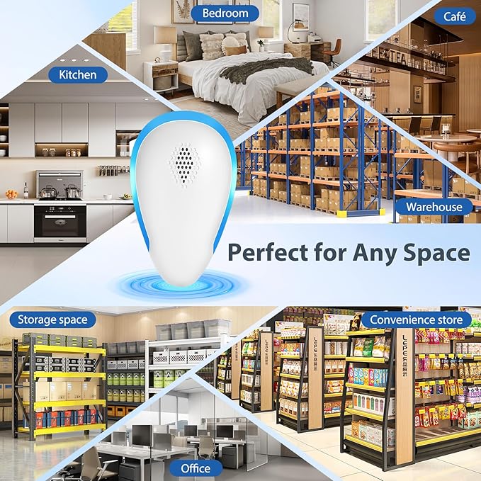 2025 Upgraded Ultrasonic Pest Repeller Indoor Insect Repeller Pestlab, Repellent Roach, Mouse, Bugs, Mosquito, Mice, Spider, Ant, Rodent Repellent Ultrasonic Plug in, Pet-Friendly, 6 Pack