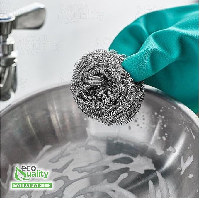 36 Pack Stainless Steel Sponges, Steel Wool Scrubber, Scrubbing Scouring Pad for Pots, Pans and Ovens Great for Kitchen, Bathroom, Outdoors by EcoQuality