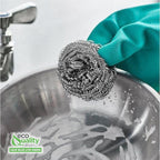60 Pack Stainless Steel Sponges, Steel Wool Scrubber, Scrubbing Scouring Pad for Pots, Pans and Ovens Great for Kitchen, Bathroom, Outdoors by EcoQuality