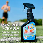 All-Out Sports Odor Eliminator Spray & Deodorizer | Perfect for Smelly Gloves, Hat, Bags, Helmets, Jerseys, Pads, Gear, Shoe & All Other Odors.| Best Formula | 24 oz Spray Bottle (AO503) | Fresh Scent