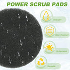 Power Scrub Pads, Scrubbing Pads 1500 Grits Scouring Discs - Fitting for (Home Kitchen Cleaning - Drill Attachment - Scrubber Replacement) 6 Pcs & 5 Inch & Green-Gray