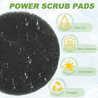 Power Scrub Pads, Scrubbing Pads 1500 Grits Scouring Discs - Fitting for (Home Kitchen Cleaning - Drill Attachment - Scrubber Replacement) 16 Pcs & 4 Inch & Green-Gray