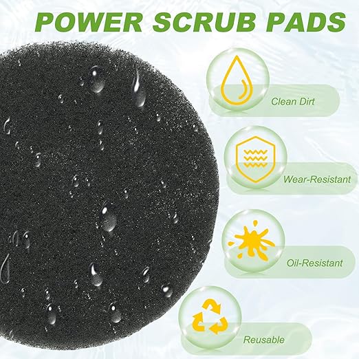 Power Scrub Pads, Scrubbing Pads 1500 Grits Scouring Discs - Fitting for (Home Kitchen Cleaning - Drill Attachment - Scrubber Replacement) 16 Pcs & 4 Inch & Green-Gray