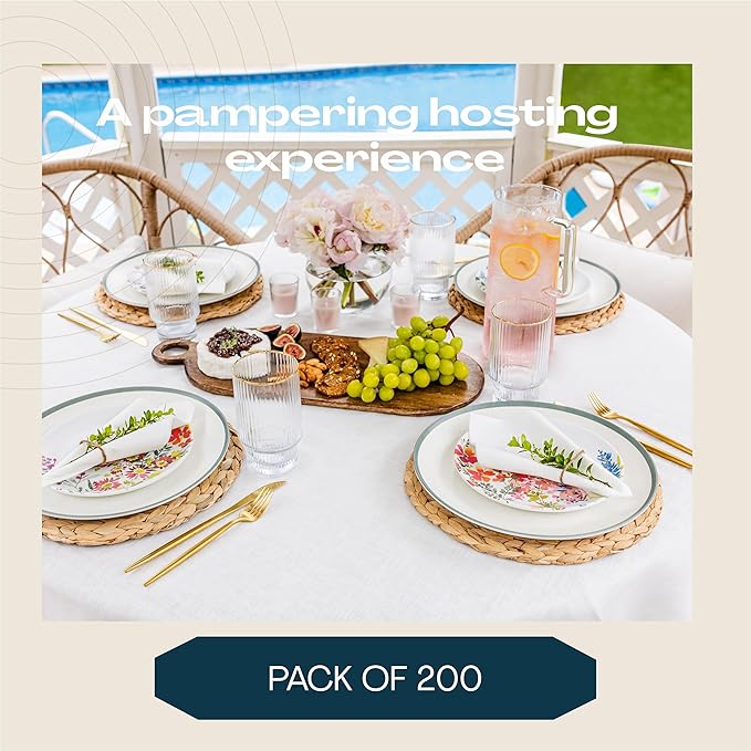 400-Pack Disposable Guest Towel Paper Napkin - Disposable Cloth-Like Guest Towels - Soft And Absorbent Tissue Paper For Kitchen, Bathroom, Party, Wedding, Or Event