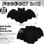 Tioncy 12 Pack Bat Sponges Kitchen Bulk Dual Sided Scrubber Gothic Sponges Dishwashing Non Scratch Bat Kitchen Accessories Dish Scouring, Black
