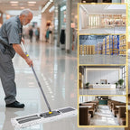 Masthome 36" Commercial Mop, Heavy Duty Industrial Floor Mop with 3 Microfiber Pads, 60" Adjustable Large Dust Mop,Wet Dry Flat Mops for Office Garage Warehouse Factory Mall