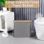 efluky Toilet Paper Basket 28L, Toilet Paper Storage with Lid for Bathroom, Free Standing Holder Organizer Holds Up to 9-12 Rolls, Grey