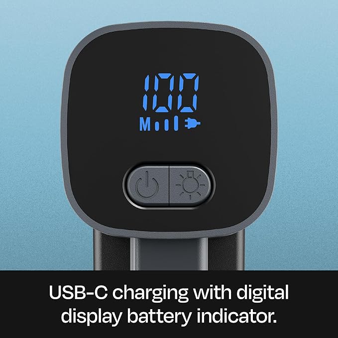 BUFF Fabric Shaver + Lint Remover, Sweater Defuzzer with 3 Motor Speeds, Remove Pills from Blankets, Couch, Clothing, Furniture, Stainless Steel Blade, USB-C Rechargeable – Black