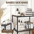 3-Tier Storage Shelves with Plastic Connectors – Metal Shelf Organizer for Pantry, Closet & Bathroom, Space-Saving Sturdy Shelving Unit Rack, Black, 17.3" x 12.8" x 28.9"
