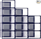 Kuject X-Large Shoe Storage Boxes Organizers Clear Plastic Stackable 12 Pack, Shoe Rack & Holder Substitute, Sneaker Containers, Toy Storage Organizer Bins for Entryway, Closet, Under Bed, Blue