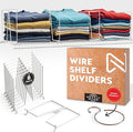 Tall Wire Shelf Dividers for Closet Organization – 4 Pack for 16 Inch Wire Shelves Only - Measure Before You Buy - Sturdy and Easy Set-Up with Bonus Rose Gold Hanger