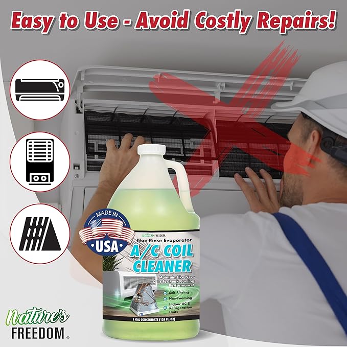 Nature's Freedom Indoor AC Coil Cleaner with Hose End Sprayer - 1 Gallon