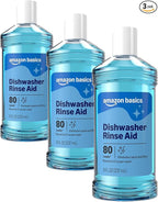 Amazon Basics Dishwasher Rinse Aid, 8 Fl Oz, Pack of 3