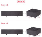 DIOMMELL 4 Pack Foldable Cloth Storage Box Closet Dresser Drawer Organizer Fabric Baskets Bins Containers Divider for Clothes Underwear Bras Socks Lingerie Clothing, Dark Grey 22-0000