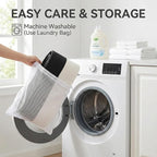 JMvicyroam 65L Extra Large Blanket Basket for Living Room - Woven Cotton Rope Laundry Hamper with Reinforced Handles - Storage Bin for Pillows, Comforters & Toys - Machine Washable,White&Black