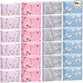 PerKoop 100 Pack Pocket Tissues Travel Slim Packs Small Facial Tissues Wallet Size Toilet Paper for Travel Guest Wedding Supplies, 4 Styles(Colorful Flowers)
