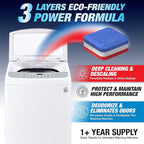 Washing Machine Cleaner Tablets Top Load 14 Pack & Dishwasher Cleaner Deodorizer Descaler Tablets 28 Pack Bundle - 1 Plus Year Supply - Septic Safe Eco Friendly Formula