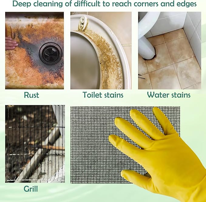 10Pcs Cleaning Screens for Toilets Cleaner Hard Water 5.5 x 4 Inch Flexible Scrubbing Pads for Household Cleaning Scouring Mesh Pad for Remove Grills Carbon Rust Scale (10)