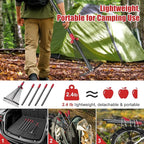 Garden Leaf Rakes for Leaves - 85" Adjustable Roof Cleaning Rake with Expandable Steel Head (8”-17”), Collapsible for Gardening Beds,Lawn,Shrub,Small Areas,Pine Needle& Camping Use