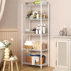 HOMEFORT 5-Tier Wire Shelving 5 Shelves Unit Metal Storage Rack Durable Organizer Perfect for Pantry Closet Kitchen Laundry Organization in White