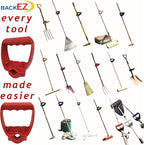 Back-Saving Tool Handle Attachment, EVR-Grip Upgrade, Labor-Saving Ergonomic Shovel Add-on Handle, RED