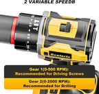 20V Cordless Brushless Drill Driver (3/8") - 24-Piece Compact Kit, 70Nm High Torque, 2.0Ah Li-Ion Battery for Home DIY & Apartment Repairs, Furniture Assembly