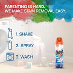 Shout Advanced Grease Busting Foam, Laundry Stain Remover, Oil and Grease Stain Remover for Clothes Laundry; Works on motor oil, bike grease, cooking oil, and more! 18oz Can