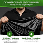 Betta 40-45 Gallon Black High-Density Trash Bags, 200 Count Box, (40x48-inch) Commercial Medium-Duty Garbage Can Liners