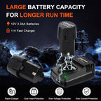 COMOWARE 3/8 Cordless Electric Ratchet Wrench Kit, 40ft-lbs Torque, 12V Power, 8 Sockets, LED Light, Fast Charger, Ergonomic Design