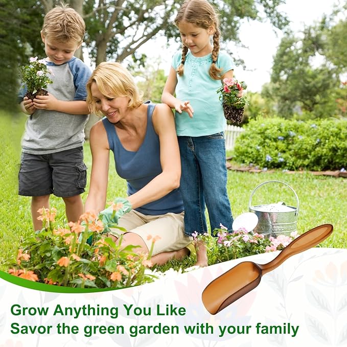 20-Pack Mini Gardening Shovel Spoons, Plastic Garden Soil Scoops for Cultivation Digging Transplanting/Flower Planting/Plant Succulent, Colorful Small Gardening Tools [Brown]