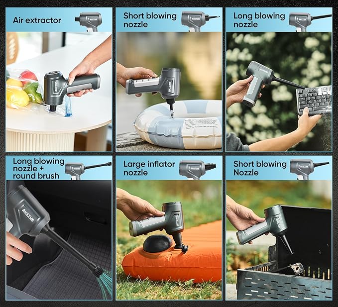 Car Vacuum Cleaner Portable Cordless 15000PA Brushless Motor|Handheld Vacuum Rechargeable 5200mAh Mini Car Vacuum with Super Endurance for Home and Desktop,SW101GREY