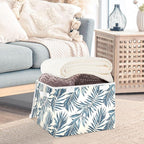 senya Large Storage Bins with Linen Collapsible Foldable Storage Cubes Fabric Closet Organizer Containers box with Flip-Top Lid for Home Bedroom Office 16.7 x 12.6 x 11.8in (Tree)