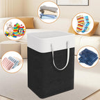 TasticTotes laundry basket 3-Pack, laundry hamper, Hamper with handles, collapsible laundry baskets, Waterproof dirty clothes hamper, Towel Storage for Home or Dorm, 75L-Black