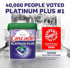 Cascade Platinum Plus ActionPacs Dishwasher Detergent Pods, Dishwasher Soap, Cleaning Supplies, Mountain, 62 Count