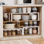 Adjustable Metal Shelving Unit, Stackable & Expendable Storage Rack for Home/Office/Kitchen, Space-Saving，Sturdy&Durable，Easy Assembly (1PACK/Large/White