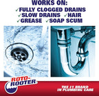 Roto-Rooter Gel Clog Remover Drain Cleaner, Thick Gel Helps Clear Slow Drains and Break Down Hair, Grease and Soap Buildup, Suitable for Pipes, Toilets, Showers and Sinks, 80 oz