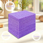 Cellulose Sponges, Large Size 4" x 6" x 1" - Heavy Duty Scrub Kitchen Sponge, Clean Tough Messes Without Scratching Kitchen Cleaning Pads, Pop Up Eco DIY (6 Pack), Purple