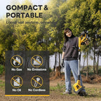 Alloyman 20V Cordless Tiller Cultivator, 360RPM Electric Garden Tiller, with 2 * 2.0Ah Batteries & Charger, 9In Tilling Width and 6.6In Depth Garden Rototiller for Lawn/Gardening/Soil Cultivation