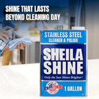Sheila Shine 1 Gallon Stainless Steel Cleaner and Polish - Cleans, Polishes & Protects Kitchen Appliances, Refrigerators, Sinks, Ovens & Grills - Cleaner for Stainless Steel Appliances