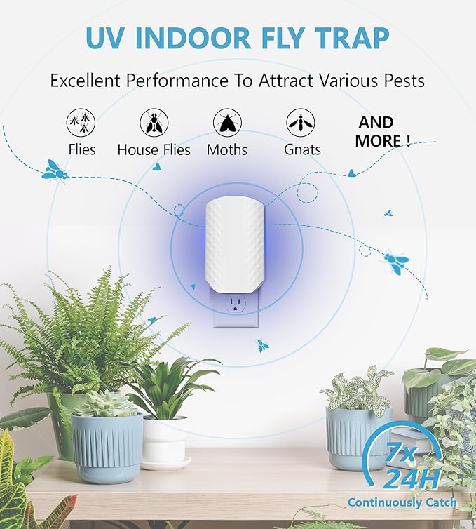 10PCS Refills for WowCatch Flying Insect Trap N386E, Original Super Sticky Cards, High Efficiently Stick Fruit Flies, Gnats, Moths, and Houseflies (Refills Only)