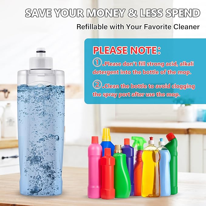 Spray Mops for Hardwood Floor Cleaning: MEXERRIS Wet Jet Mop with 3 Microfiber Washable Pads for Swiffer Powermop - Flat Floor Mop with Sprayer for Wood Laminate Ceramic Tiles Vinyl