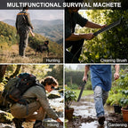 16.5" Machete for Cutting Trees Heavy Duty, Full Tang Machete Knife with Ergonomic Non-Slip Rubber Handle and Sheath, 0.22" Thick Machette for Yard Work, Clearing Brush, Camping and Outdoor