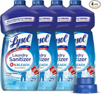 Lysol Disinfectant Laundry Sanitizer, Laundry Detergent Additive, Color Safe Bleach Alternative, Laundry Odor Eliminator, Kills Bacteria & Viruses, Crisp Linen Scent, 40 fl oz (pack of 4)