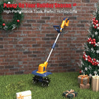 Cordless Tiller Cultivator Compatible with Dewalt 20V Battery, Electric Garden Rototiller w/270 RPM, 48 Steel Tines, 8.7" Tilling Width, 6.3" Depth, Portable Rotary Tiller, 4.0Ah Battery Included