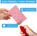 Zhengmy 48 Pieces Sponges Bulk Sponges Kitchen Compressed Sponge Natural Dish Sponge Compressed Wood Pulp Cleaning Without Scratching for Kitchen Bathroom, 3.9 x 2.4 x 0.12 Inch (Multicolor)