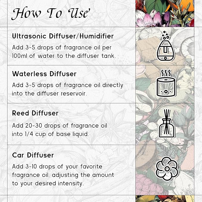 HIQILI Velvet Nocturne Diffuser Oil, Ideal for Hotel Diffuser, Luxury Perfume, Dryer Balls, Pet Friendly, Long Lasting - 0.34 Fl Oz