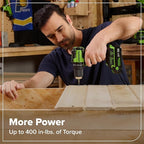 Greenworks 24V Cordless Brushless 400 in-lbs Drill/Driver, Lightweight, LED Work Light,18+1 Clutch, Battery and Charger Sold Separately