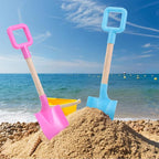 Honoson 4 Pack 16 Long Beach Spades Sand Shovels Toys Gardening Tools Sets Sandbox Sturdy Scoop Durable Wood Handle ABS Plastic Spade for Garden Sand Snow Backyard Summer Favors (Lovely Color)