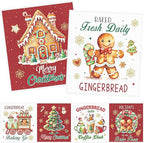 Christmas Swedish Dishcloths for Kitchen - 6PCS Gingerbread Christmas Swedish Cloths for Washing Dishes, Gingerbread Candy Reusable Dish Towels Gifts, Xmas Washable Cleaning Sponge for Home